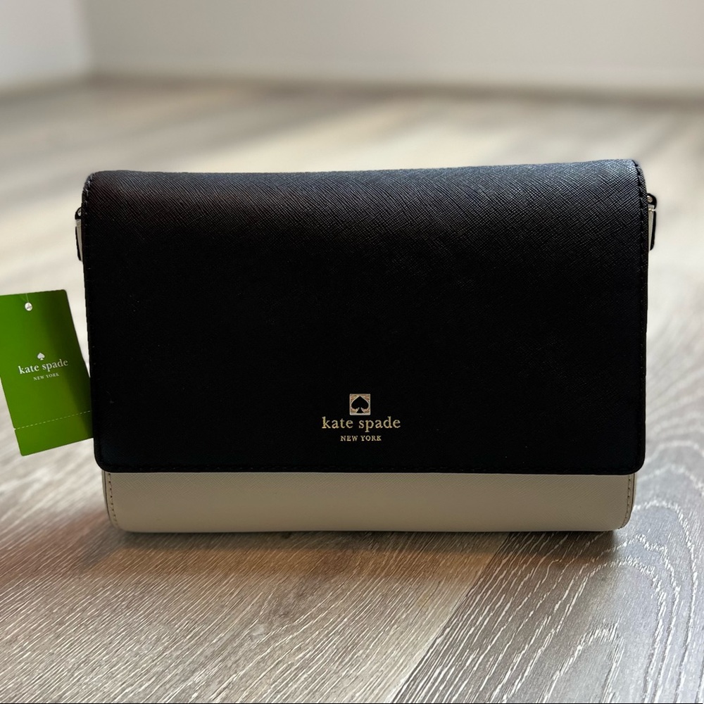 Kate Spade ♠️ Alek Charlotte Street Crossbody OstreggBlk NWT - Picture 4 of 12